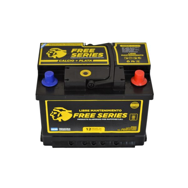 Batería de arranque para auto 12V 65Ah línea económica Free Series industria argentina