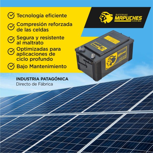 Batería ciclo profundo S454 200Ah para energía solar y eólica – Mapuches