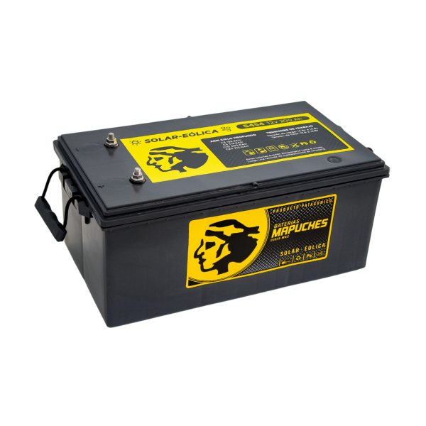 Batería AGM 12V 200Ah ciclo profundo para energía solar – vista frontal